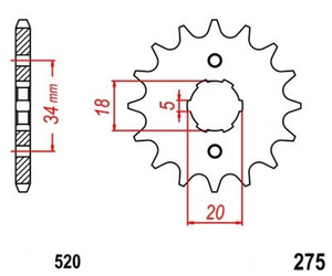 Ritzel vorne 15T Honda CB 175 CB 200 XL 175 OEM 23801-354-000