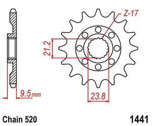 Pinion 14 Z pitch 520 for SUZUKI RM-Z 450 RMX 450 front sprocket