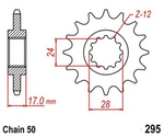 Sprocket 15Z pitch 530 for HONDA CBR 500 600 F 87-90 front sprocket