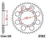 Sprocket 41 Z pitch 520 for SUZUKI GN GNX GSX GT GZ RG TU 250
