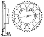 Sprocket 43 teeth,Pitch 520,Rear sprock, 42041-1185, KAWASAKI KLR 600 A B