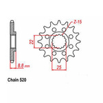 Sprocket 15Z Pitch 520 for Beta Husaberg Husqvarna KTM