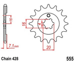 Sprocket 15Z pitch 428 for YAMAHA TZR FZR RD 80 TT-R XT 225 front sprocket