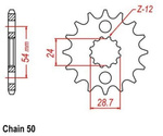 Pi?�n delantero de 16 dientes Kawasaki ZRX 1200 R/S 2001-2003 OEM 13144-1107/1200