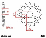 Pignon avant 15 dents Suzuki DR 750 S Big 1988-1989 OEM 27511-44B00