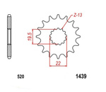 Pignon avant 13 dents pour Suzuki LT 185 Quadrunner