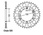 Pignon arri?re 38T chaîne 520 Yamaha Gilera Honda OEM 41201-KL3-600