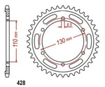 Pignon arri?re 46 dents YAMAHA YBR 250 TZR 125
