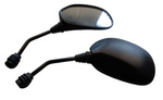 OVALE UNIVERSEL DE RÉTROVISEUR GAUCHE ET DROITE (ENSEMBLE) FILETAGE HONDA M8 COULEUR NOIR