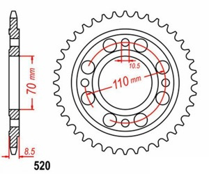 ZĘBATKA TYLNA 35 HONDA CM 250 CB 400 CB 250