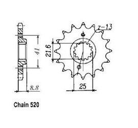 Zębatka przednia 14z. 520 POLARIS Predator 500 03-07