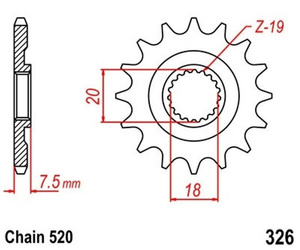 PIGNONE ANTERIORE 13 HONDA CR125 CR 125 R 87-03