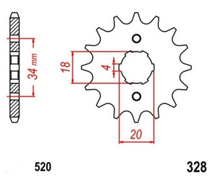 Zębatka przednia 13T Honda TLR 200 XL200 XR200 XR250 OEM 23801-446-770
