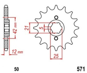 Zębatka przednia 17 Yamaha FZ 600 XJ XS 400 550 OEM 3KM-17460-00