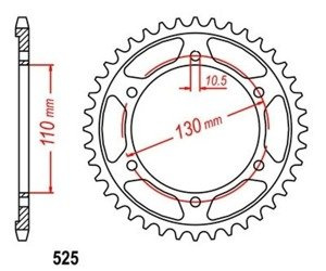Zębatka tylna 45z. 525 TRIUMPH Sprint 1050 GT / ST
