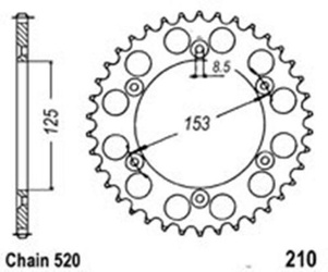 Zębatka tylna 45T Honda CR 125 250 500 / XL 250