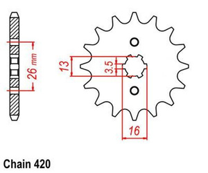 Zębatka przednia 11T Yamaha TY 50/80 YB 100 JTF56311 95F56311