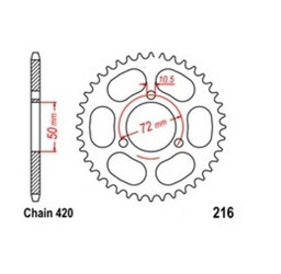 Zębatka tylna 45T Honda NSR 50/75/80 OEM 41200-GE2-880