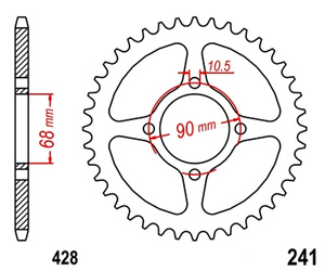 Zębatka tylna 45 Honda MTX 125 R 1983-1994 OEM 41200-GJ1-860 JTR24145