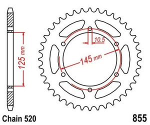 Zębatka tylna 48T Yamaha DT 250 MT-03 XJ 600 XT 660 XTZ 750 JTR85548