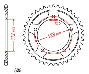 Zębatka tylna 44T Honda CBF 500 600 / CBR 600 F