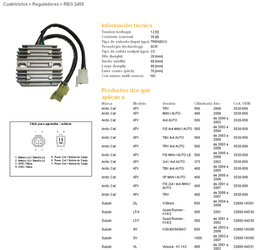RÉGULATEUR DE TENSION DZE SUZUKI DL650 04-09, SV650 03-08, SV1000 03-07, VL800 01-02 (35A) (ESR124)(32800-16G01)