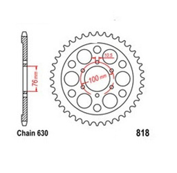 Zębatka tylna 41 Z skok 630 do SUZUKI GSX 1100 1980-1987