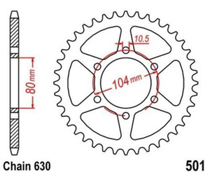 Zębatka tylna Kawasaki Z650 F2 34Z 1980 OEM 42041-1074