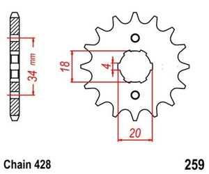 Zębatka przednia 16T Honda CB100 CB125 CBX CD125 OEM 23801-KB9-930