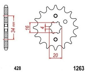 PIGNONE ANTERIORE 15 YAMAHA DT 125 LC 82-88