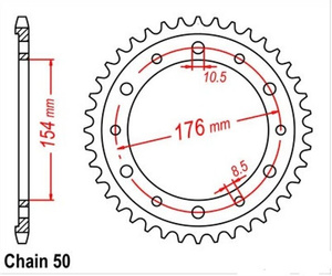 Corona Trasera 44T 530 Honda CBR 900 RR Fireblade 41201-MAT-000
