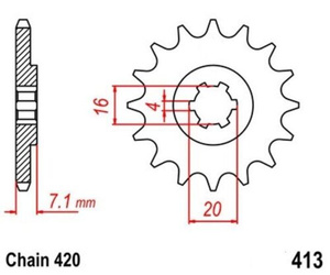 Zębatka przednia 12T 420 Suzuki RM 80 X / RMX 50 / TS 50 XK