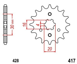 PIGNONE ANTERIORE 13 KAWASAKI BN 125 Eliminator
