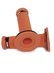 Pu?os de manillar, 12/22 cm, naranja-negro para Suzuki Honda Yamaha Kaw