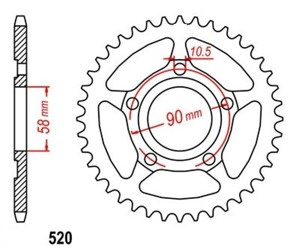 Zębatka tylna 35Z Honda NSR 125 R CRM NS NSR OEM 41200-KY4-815