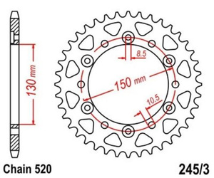 Sprocket 46Z Pitch 520 for YAMAHA XJ6 YZF HONDA FMX FX NX SLR VT