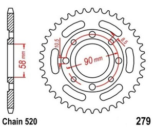 PIGNONE POSTERIORE 39 HONDA NSR 125 VT 125 XL 175