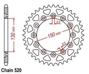 PIGNONE POSTERIORE 41 HONDA XL 500 600 XL-X 250