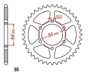 Zębatka tylna 36Z Suzuki GS400 GSX400 GT550 OEM 64511-33780