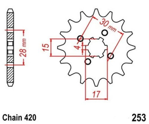 Sprocket 18T pitch 420 for HONDA C CB CR CY MB MBX MCX MSX MT MTX NSR ST XL XR Z