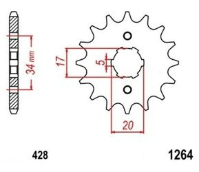 ZĘBATKA PRZEDNIA 17 HONDA XR 125 L 03-07