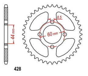 Zębatka tylna 41 Z skok 428 do YAMAHA DT 80 MXS 1984'