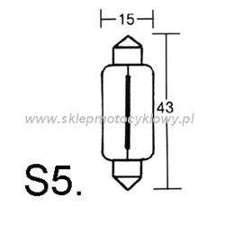 Żarówka motocyklowa 12V 15W 15x43 uniwersalna