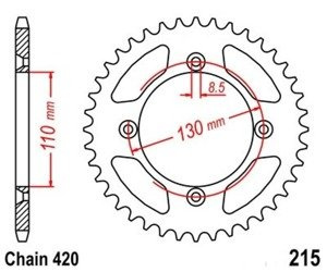 Zębatka tylna 49T skok 420 do HONDA CR 85 R CR 85 RB CRF 150 RB