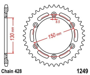 Zębatka tylna 51T Honda XLR 125 R 1998-2003 OEM 41201-KCM-000