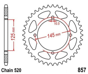 Pignone posteriore 40 denti 520 Yamaha XT 550/600 XTZ 660 OEM JTR85740