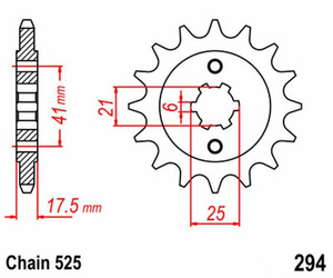 Zębatka przednia 14Z Honda CBR GB VFR XBR 400/500 OEM 23801-MK4-710