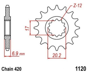 Pinion 13Z Pitch 420 for Malaguti MBK Motorhispania Peugeot Rieju Yamaha