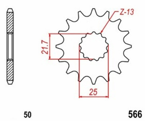 Zębatka przednia 16Z Cagiva Kawasaki Suzuki Yamaha OEM 13144-063
