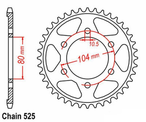 Sprocket 43 Z pitch 525 for KAWASAKI KLZ Z,ZX-10 RR ZX-10R ZX-6R ZX-7R ZX-9R